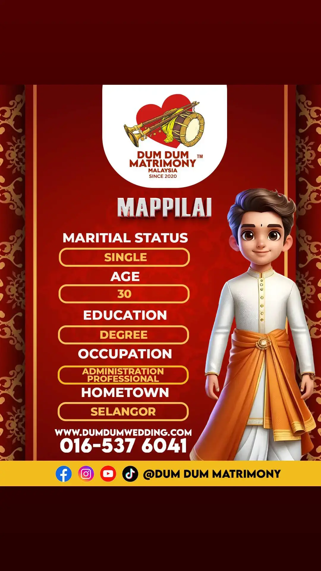 Find your soulmate effortlessly with Dum Dum Matrimony! All profiles are secure and verified. 🔗 Register for FREE at www.dumdumwedding.com 💬 Chat with us on WhatsApp: https://api.whatsapp.com/send?phone=+60165376041 By Malaysians, for Malaysians—where true connections begin! #DumDumMatrimony #LoveUnfiltered #IndianWedding #TamilMatrimony #MalaysiaViral #SoulConnection #FYPViral #LoveGoals #Matrimony #HinduWedding #CoupleGoals