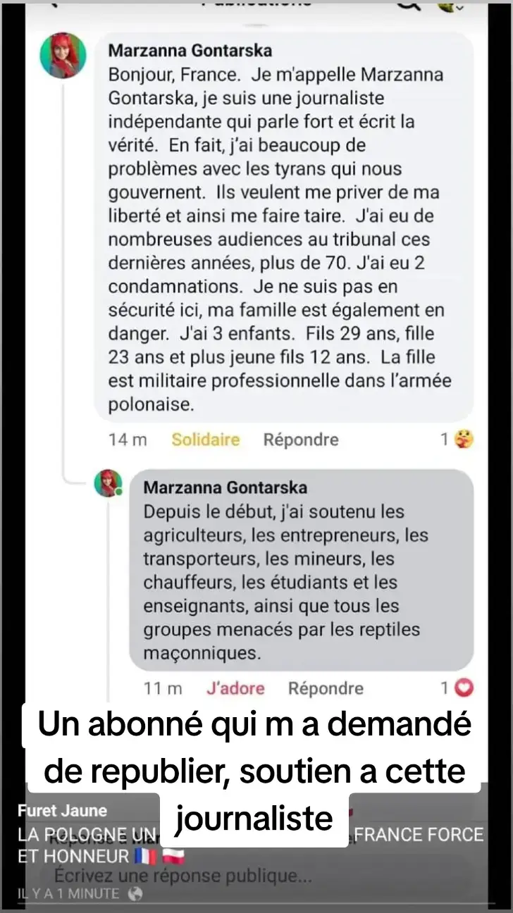 Soutien à cette journaliste indépendante Polonaise qui se sent en danger