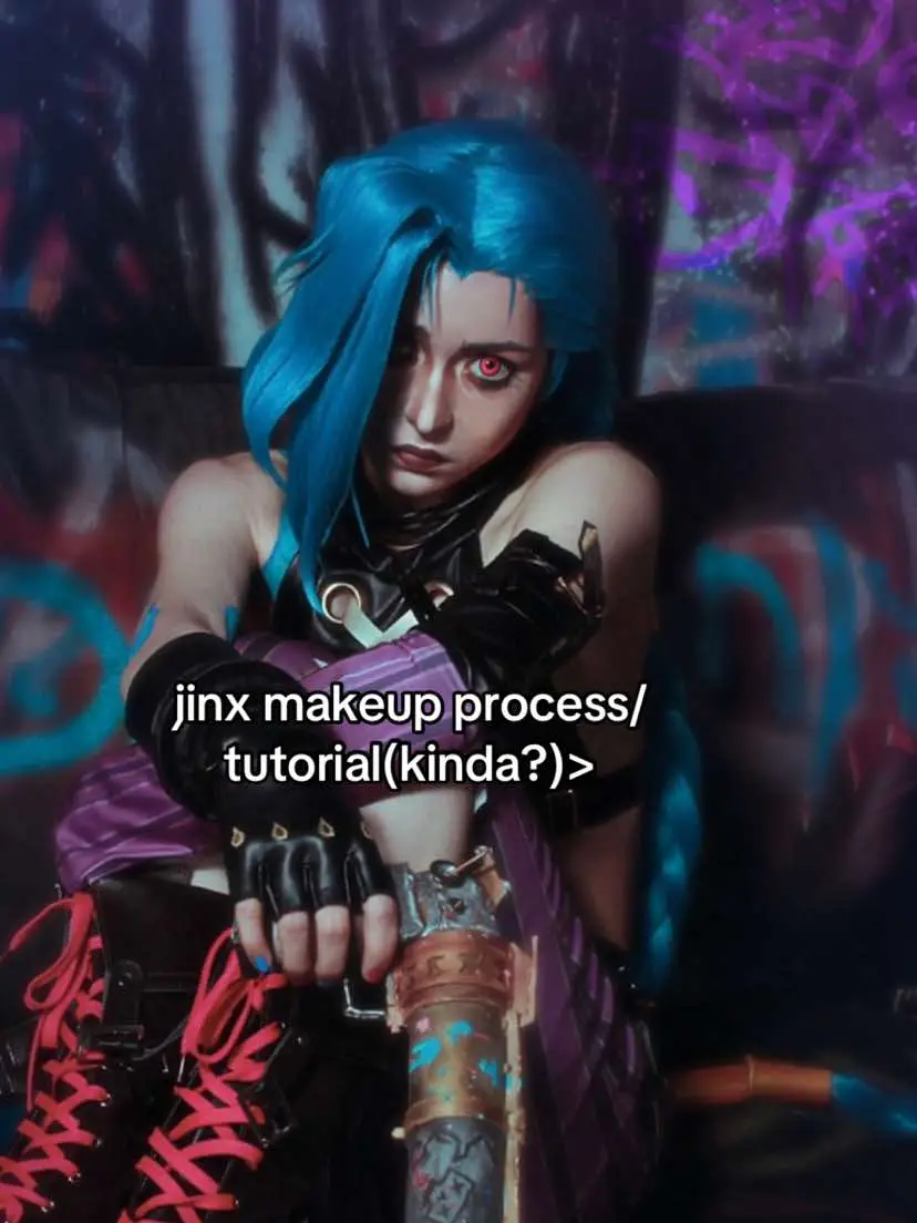 wanted to gatekeep this lowkey but i feel bad lmk if u do this and if it helps so i can make more makeup slideshows bc theyre way easier then videos idk how to do good tutorials LMFAO #cosplay #jinx #makeup #makeuptutorial #jinxarcane #arcane #leagueoflegends #fyp 