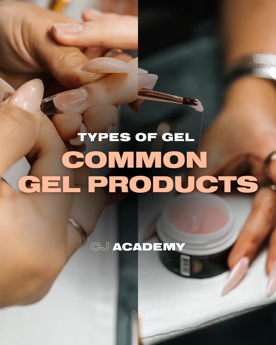 Let’s dive into some common gel products and their types! 💅✨  1️⃣ Hybrid Gel – This versatile gel combines the benefits of traditional gel and regular polish for a perfect balance!   2️⃣ Builder Gel (BIAB) – Ideal for adding strength and structure, this gel is a game-changer for enhancing natural nails.   3️⃣ Soft Gel (Gel-X) – Great for extensions, this lightweight gel offers flexibility while providing a beautiful finish. At CJ Academy, we offer an Accelerated Gel Course for beginners where you’ll learn two systems in one! Plus, our 1-Day Builder & Soft Gel Masterclass is perfect for intermediate to advanced students ready to take their skills to the next level. 🚀 Join us to unlock your potential in the world of gel nails! 🌟 (course links in bio) #GelNailTypes #NailTechTraining #CJAcademy #AcceleratedGelCourse #BuilderGel #SoftGel #NailEducation 