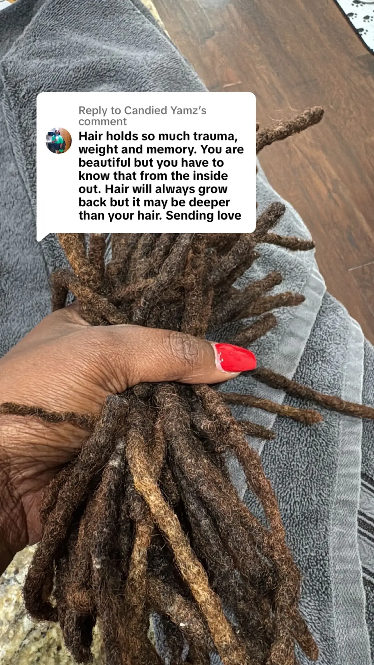 Replying to @Candied Yamz  ✂️✂️✂️ had to let it go #hair #blackhair  #naturalhair #locs #womenwithlocs #longhair #4chair #natualhair #locstyles #longlocs #fyp 