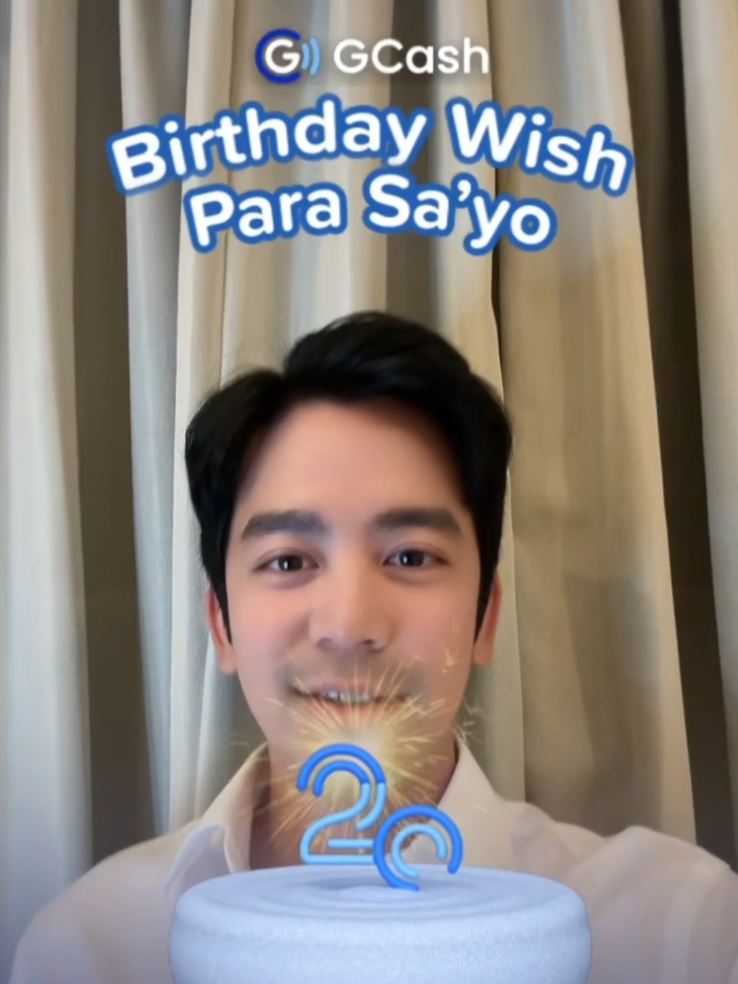 Ang wish namin para kay @iam.joshuagarcia ay… 💪🤭 Ikaw, ano kaya ang birthday wish namin para sa’yo? Try this filter on TikTok! Tap 👉 #GCash20 to get started. 💙✨ #CelebrateNatinAngLahat