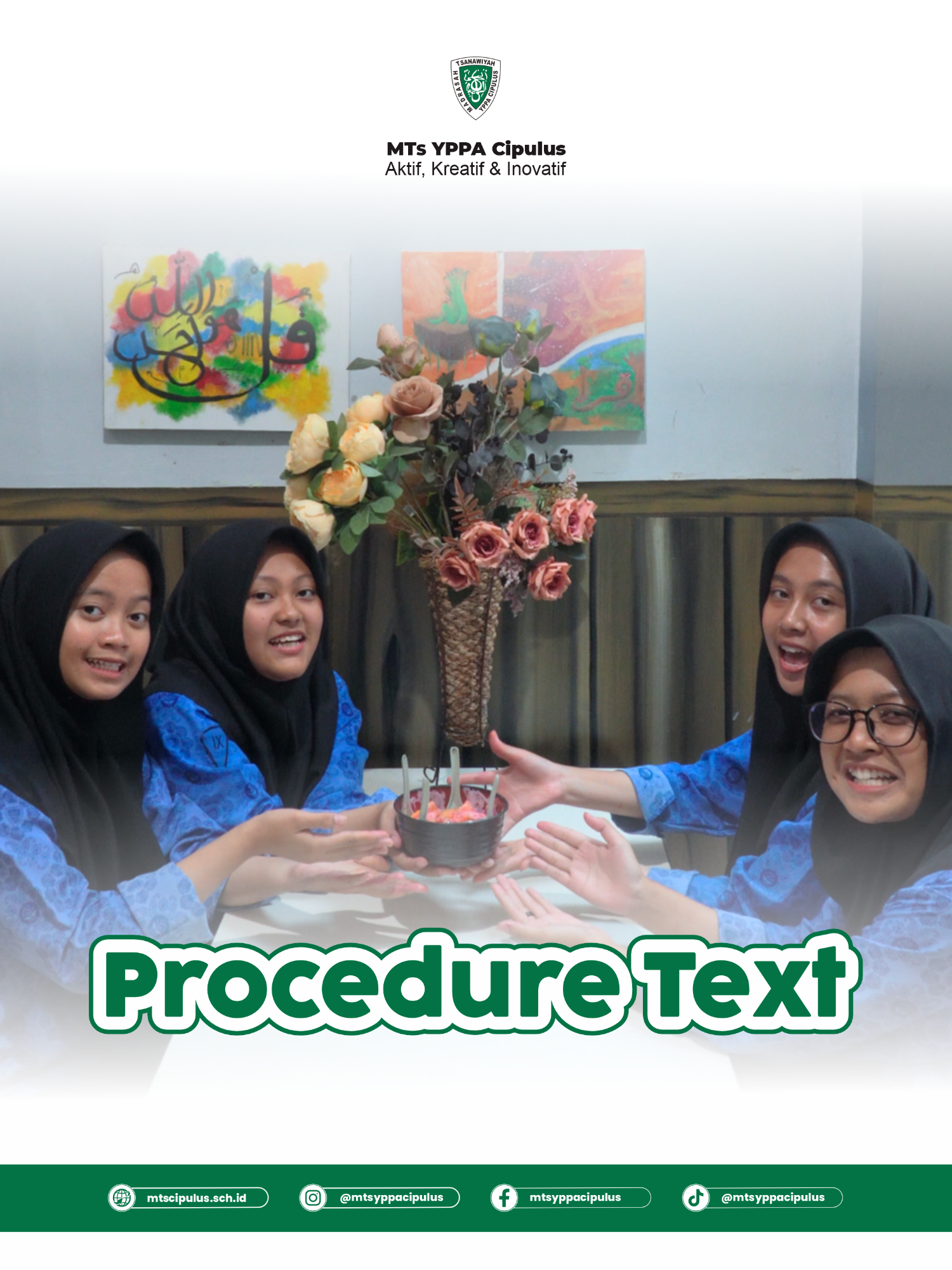 Tugas Bahasa inggris kelas 9 H, Procedure Text oleh kelompok 1 dengan judul How to make fruit salad.  -Jamsine Reihana -Shifa Kirana -Auliani Lailatul Husna -Nabila Nuraini Let's try, kayanya enak deh dimakan pas lagi panas panasnya cuaca sekarang ini hmmm yummy. #sekolah #mts #madrsah #fyp #tsanawiyah #mtsyppacipuluspurwakarta #cipulus #wanayasa #kemenag #xyzabc #osis #mtsyppacipulus #anaksekolah #fruit #salad #proceduretext