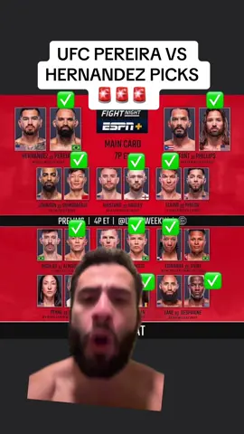 UFC FIGHT NIGHT PEREIRA VS HERNANDEZ PICKS ✅✅✅ #fyp #viral #UFC #mma #prediction #fights 