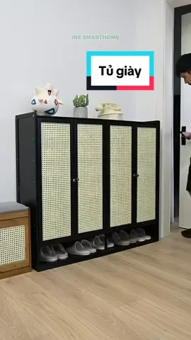 Tủ giày dép cao cấp sử dụng chất liệu gỗ tre tự nhiên cao cấp, đáp ứng đầy đủ công năng #tugiay #tugiaydep #tu #xuhuong2024 