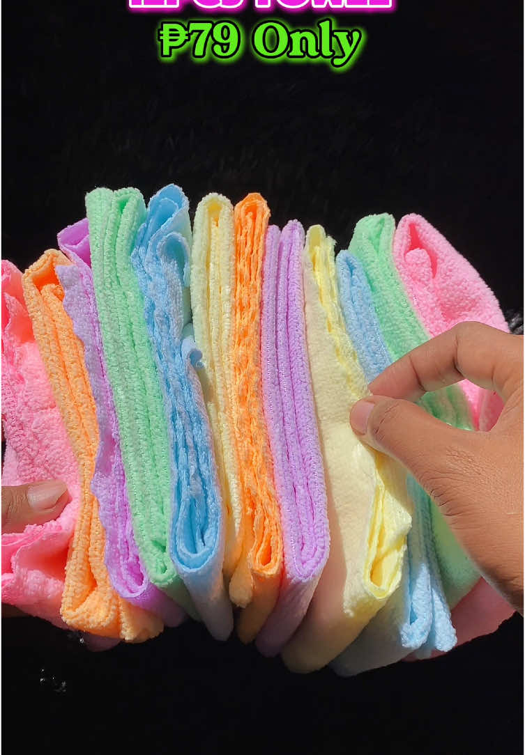 12Pcs Face Towel naka 79 Pesos na Lang Ngayon! #towel  #faceTowel  #12pcsfacetowel  #fastabsorbenttowel 