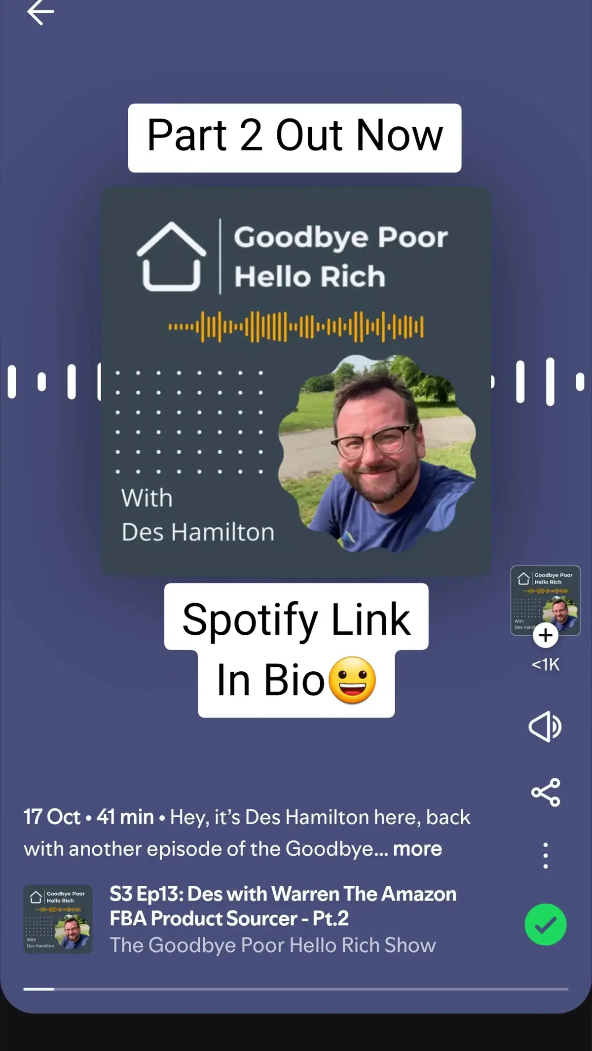 Part 2 of my chat with Des Hamilton is live! 🎙️ We dive into my unique product sourcing methods, standing out from the crowd, and building a supportive Amazon seller community. Plus, we talk about the big launch of Mentorship 2.0 on October 18th at 8 pm. Huge thanks to @Des | Goodbye Poor Hello Rich for bringing together Amazon sellers from all walks of life and sharing their stories. Don't miss out! #amazonfbabeginnertips #amazonfba #amazonfbaproductsourcer #amazonfbabeginners #fba 