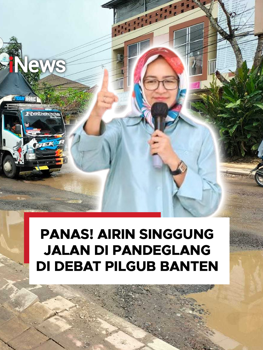 Calon Gubernur Banten nomor urut 1 Airin Rachmi Diany, menyoroti soal infrastruktur jalan yang ada di Pandeglang saat debat berdana Pilkada di Banten, Rabu, 16 Oktober 2024. Di hadapan lawannya, Dimyati Natakusumah Calon wakil gubernur Banten nomor urut 2, Airin dengan lantang menyampaikan permasalahan tersebut. #Pilkada2024 #PilkadaBanten #AndraSoniDimyati #AirinAdeSumardi #Banten