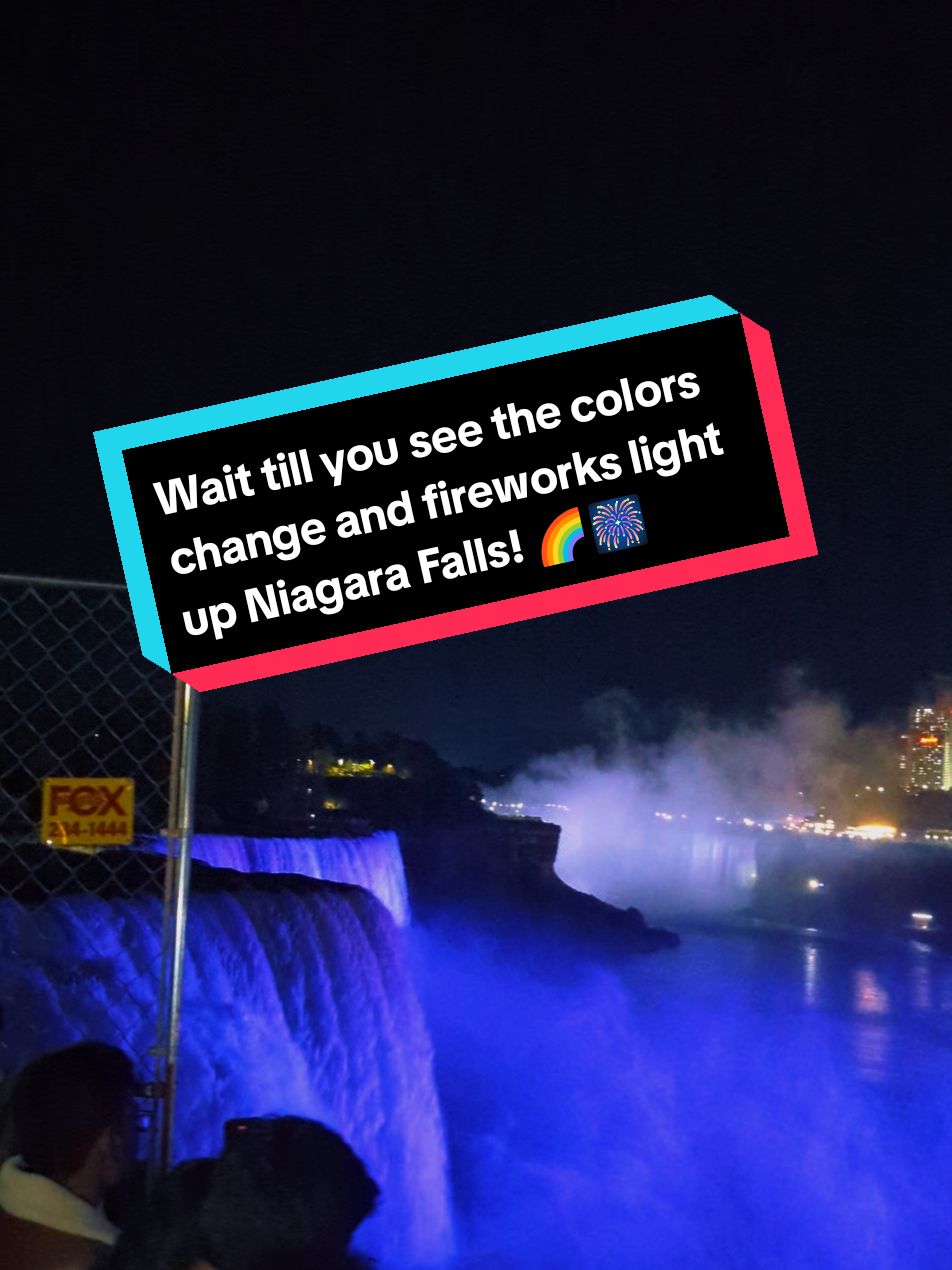 Niagara Falls at night is pure magic! 🌊✨ Colorful lights dancing on the falls and fireworks lighting up the sky; an unforgettable view! 🎆 Don’t miss this breathtaking spectacle! #NiagaraFalls #NightMagic #ColorfulFalls #FireworksShow #BreathtakingViews #EpicNight #MagicalMoments #ScenicViews #WaterfallWonder #ExploreTheWorld #NightVibes #TravelGoals #AdventureAwaits #tiktoktravel #NightAdventure #BeautifulDestinations #SpectacularViews #NiagaraAtNight #BucketListGoals #ExploreNature #ViralTikTok #NatureLovers #SkyShow #LightUpTheNight #Wanderlust#naigarafallsatnight #for #explore #usa🇺🇸 #nepalitiktok #trending #goviral #for_you #foryoupageofficiall 