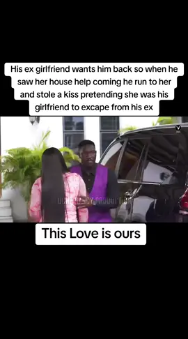 His ex girlfriend wants him back so when he saw her house help coming he run to her and stole a kiss pretending she was his girlfriend to excape from his ex#thisloveisours #virals #nollywoodmovies 