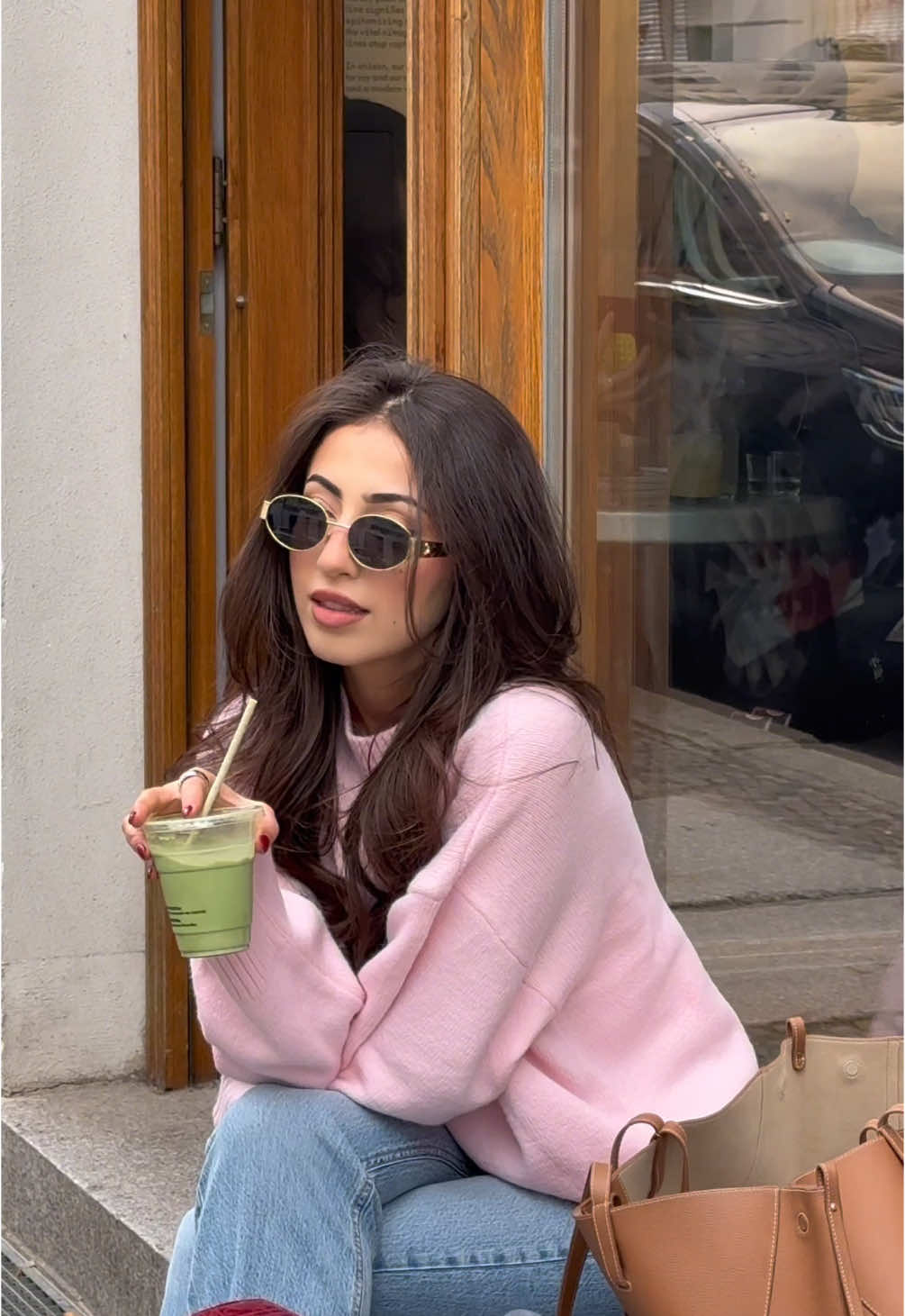 on wednesday we wear pink 🎀  #matcha #girly #polene 