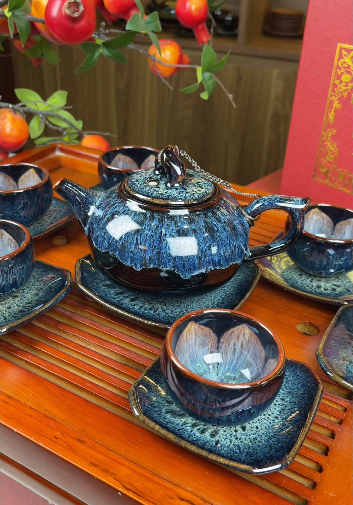 Bộ ấm chén cẩm lai xanh Nghệ nhân Nguyễn Văn Hải #gomsuhoangminh #gomsubattrang #amchen #nghenhan #battrang #amchensucaocap 