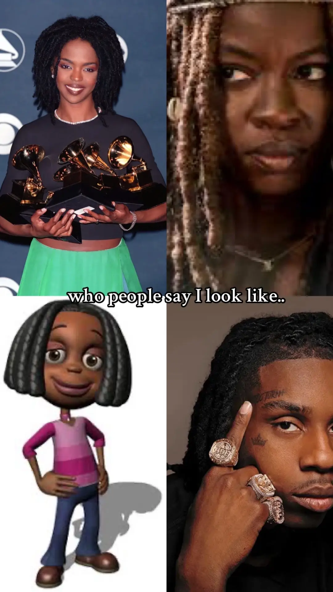 I look nothing like these ppl btw  #mijoyk #locs #fypシ #laurynhill #polog #michonnetwd #viral #lookalike 