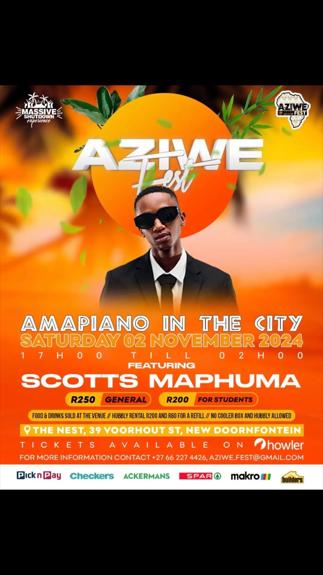 Catch @Real_Scotts_Maphuma at #aziwefest at The Nest in #johannesburg !🔥 Tickets available at the door and on Howler. You can also purchase tickets on the MeetSA Azishe Core App 😤 Lets Go! #scottsmaphuma #scotts #viralvideos #viraltiktokvideo #thegrooviestscorner  Cc: @aziwefest 