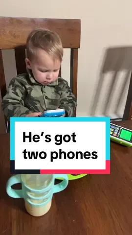 Just your typical toddler CEO, double-fisting phones and taking care of business 📱💼 #toddlerboss #multitasking #momlife