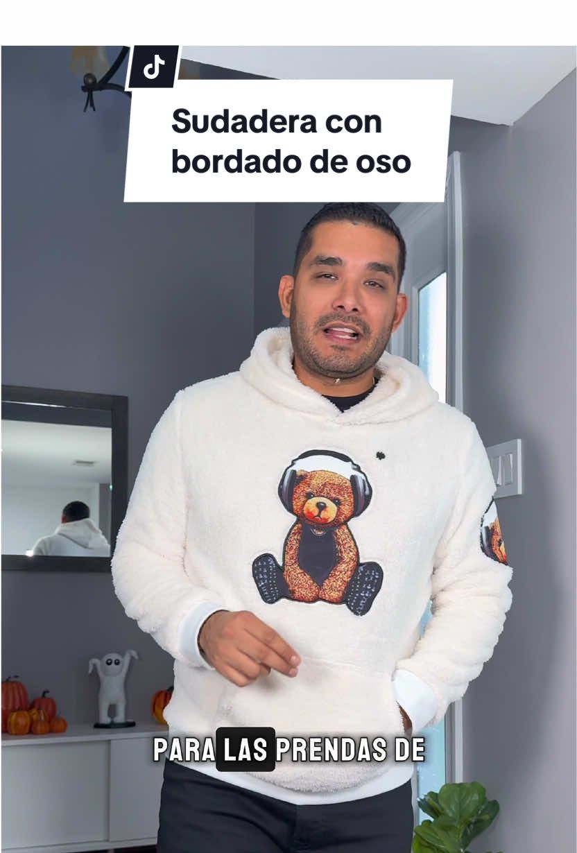 Sudadera con bordado de oso con capucha de bolsillo, corte regular Casual de manga larga con capucha Sudadera para otoño e invierno, hombre Ropa para el uso diario#SelfCareFinds #shophalloween #bridalsvailfalls   