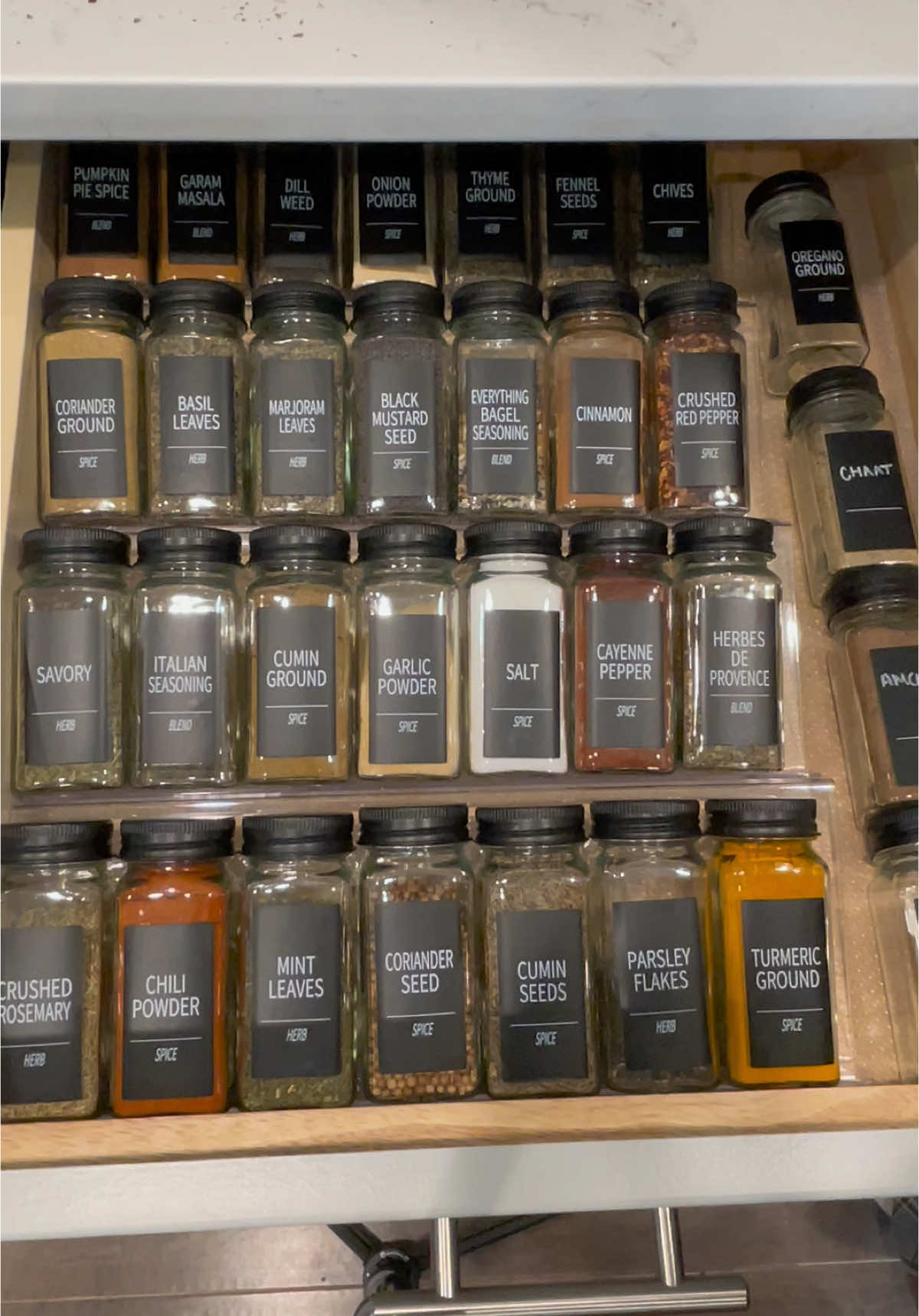 setting up a spice drawer in our kitchen!  #organization #spices #asmr 