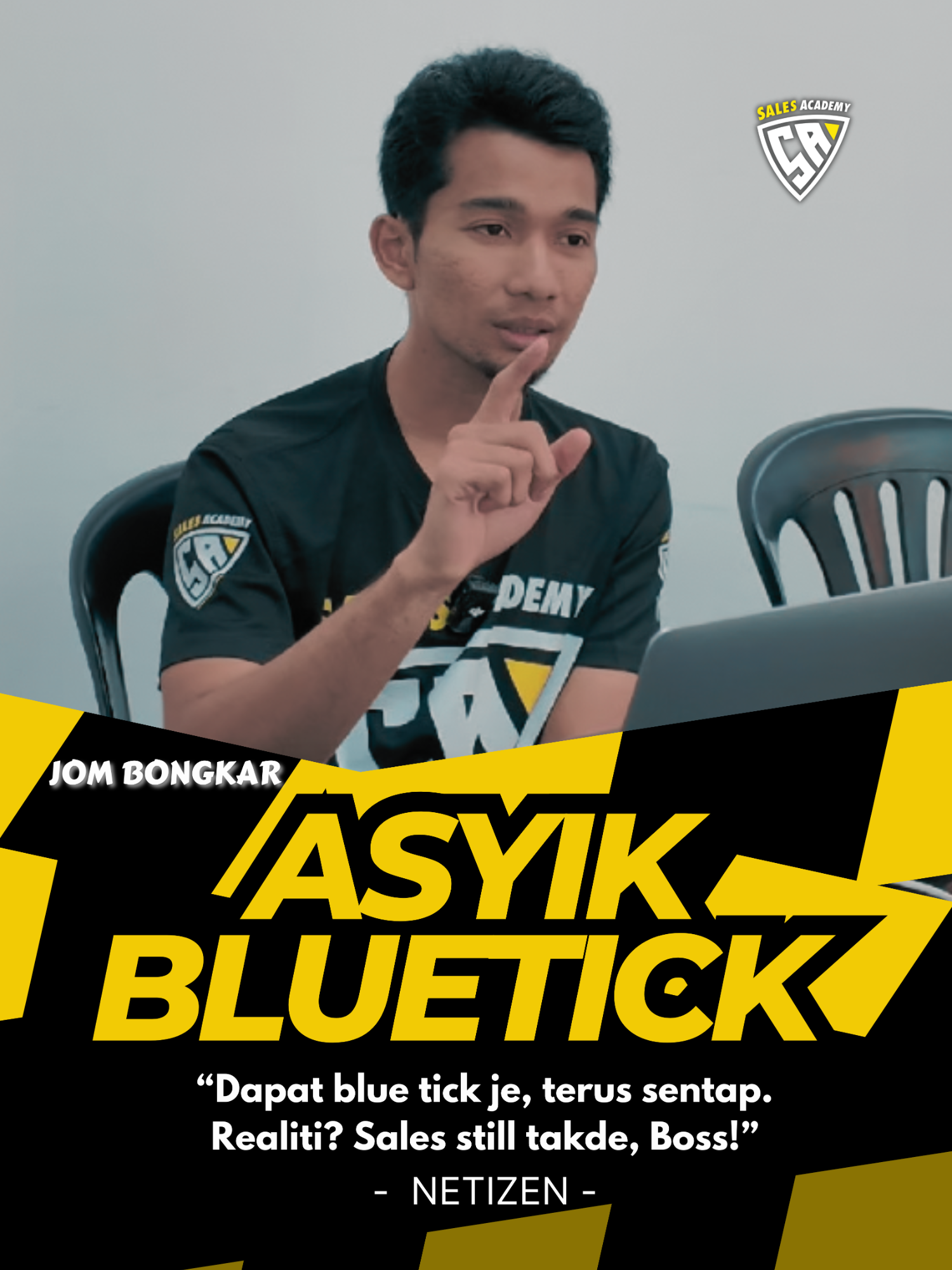 Asyik kena BLUETICK, nak husnuzon atau terus kejar? Paling lama berapa korang kena bluetick? #GengBlueTick #KisahBlueTick #SalesAcademy #BlueprintTeamSales #JomBongkar #MarketingMudah #caraclosingsales #nakjualantinggi #tingkatkansales #digitalmarketing #tipsjualan #strategijualan #overclaimproduct #teamperformances #burnout #tipsandtricks #rejection #closing #sales #entrepreneur #teamsales #salesdepartment #communication #customerservice #product #service #sale #jual #motivation #worklifebalance #stressout