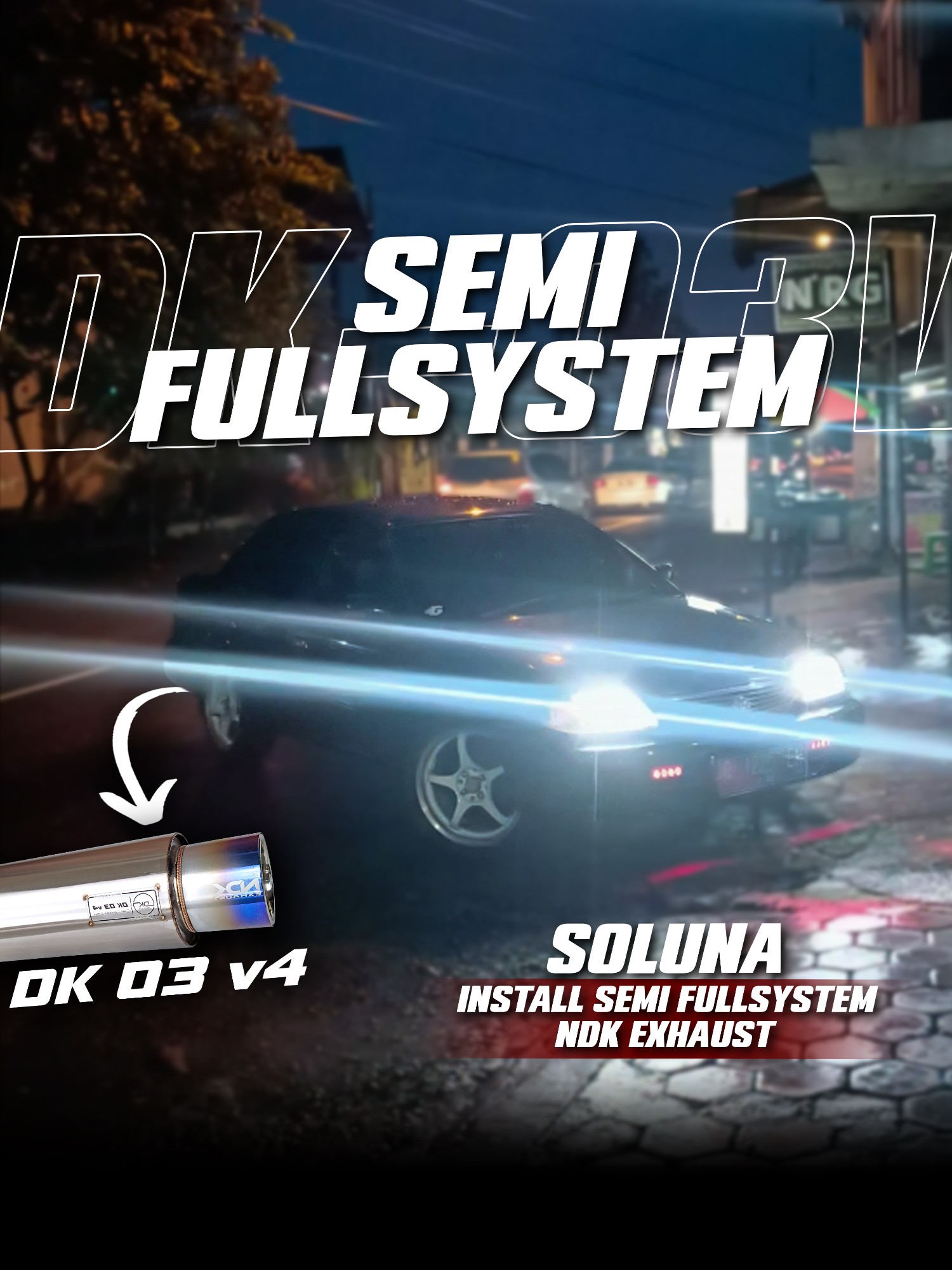 Toyota Soluna install resonator Straight dan muffler DK-03v4 NDK EXHAUST. Spesifikasi Muffler DK-03v4 NDK Resonator Straight NDK Header ORI #ndkexhaust #toyotasoluna #toyotasolunaindonesia #soluna #solunaindonesia  #knalpotmobil