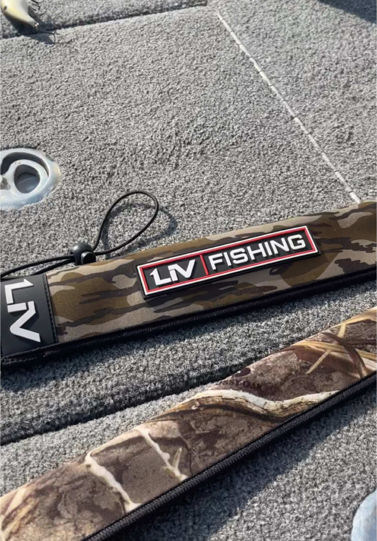 The first ever mossy oak rod sleeves available on the tik tok shop! #livfishing #rodsleeves 