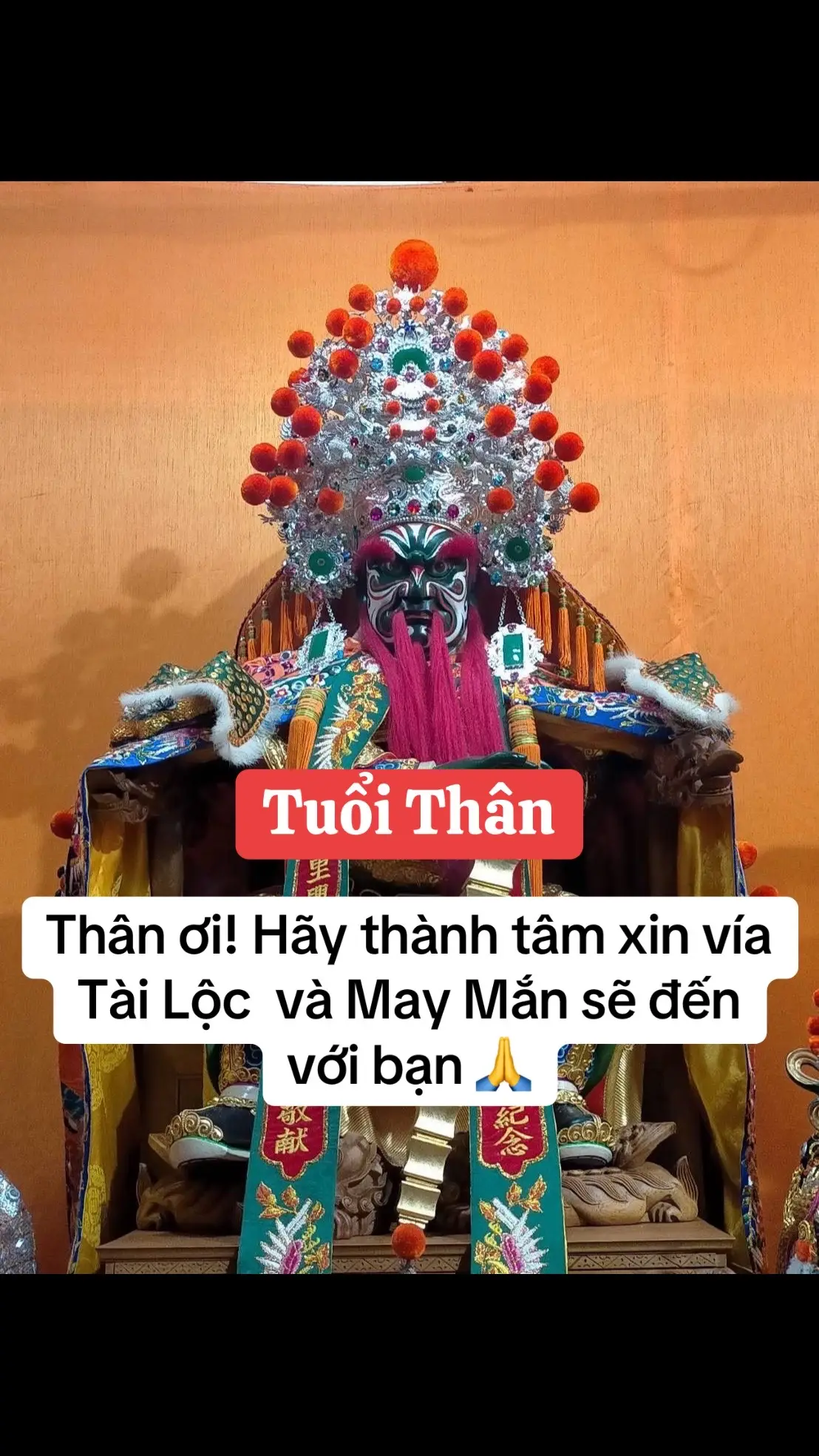 Thân ơi! Hãy thành tâm xin vía Tài Lộc  và May Mắn sẽ đến với bạn 🙏 #phatphapnhiemmau #phatphap #xinviathantai #mayman #tailoc #12congiap #xuhuong 