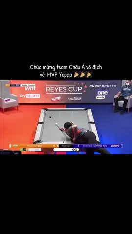 Khoảnh khắc chiến thắng của Team Asia! Xin chúc mừng anh Tình… và các đồng đội ❤️ #xuhuongtiktok #billiards #reyescup #matchroompool #TEAMASIA #TeamEurope#hoangsaobilliards 