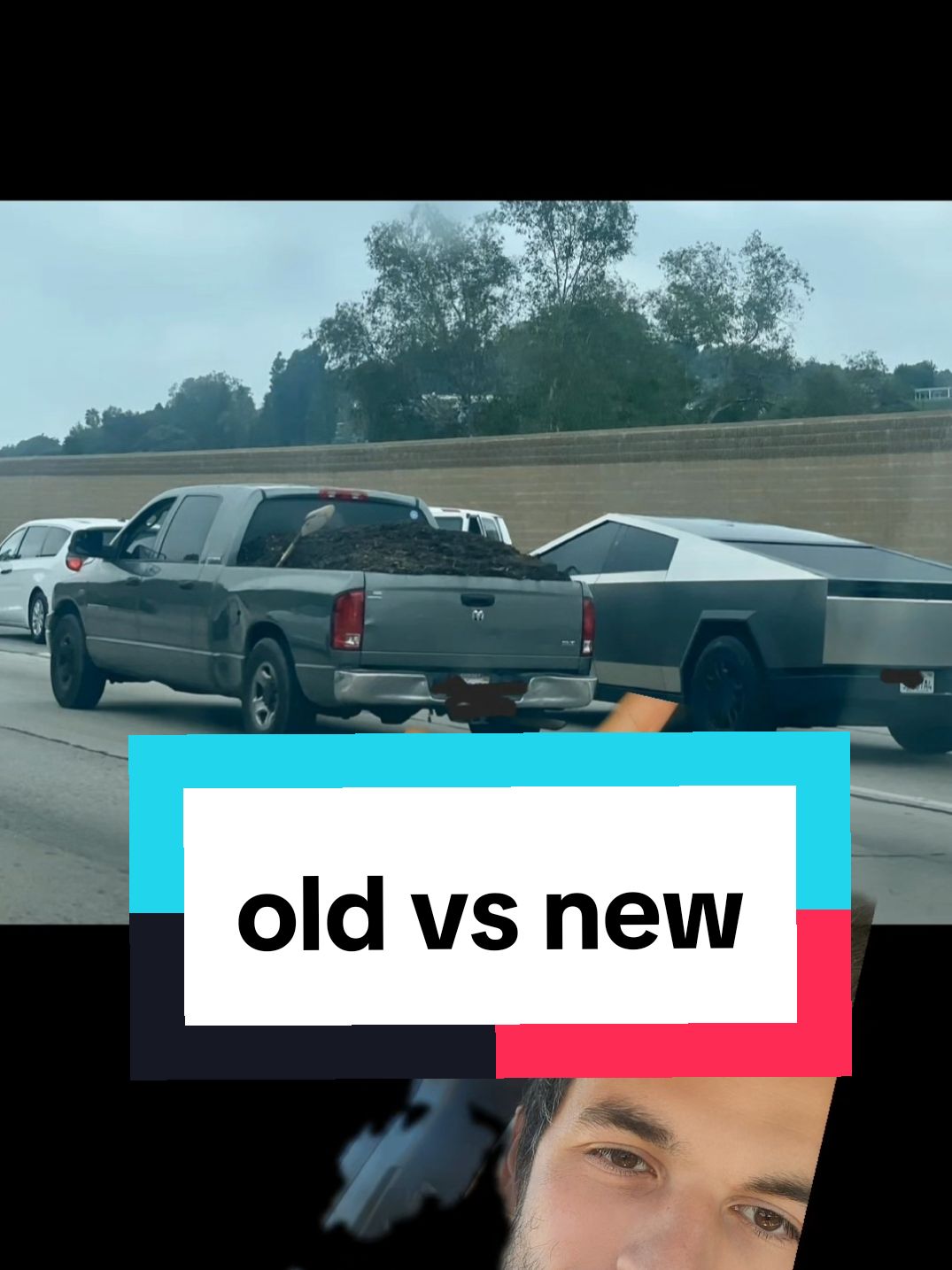 who wore it better? the truck of the future versus the truck of the past #cybertruck #trucks #tesla #dodgeram #greenscreen 