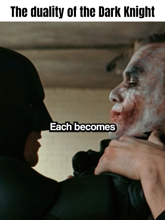 The duality of the Dark Knight #HeroVsVillain #FilmRivalry #CharacterDuality #OpposingForces #DarkKnightThemes