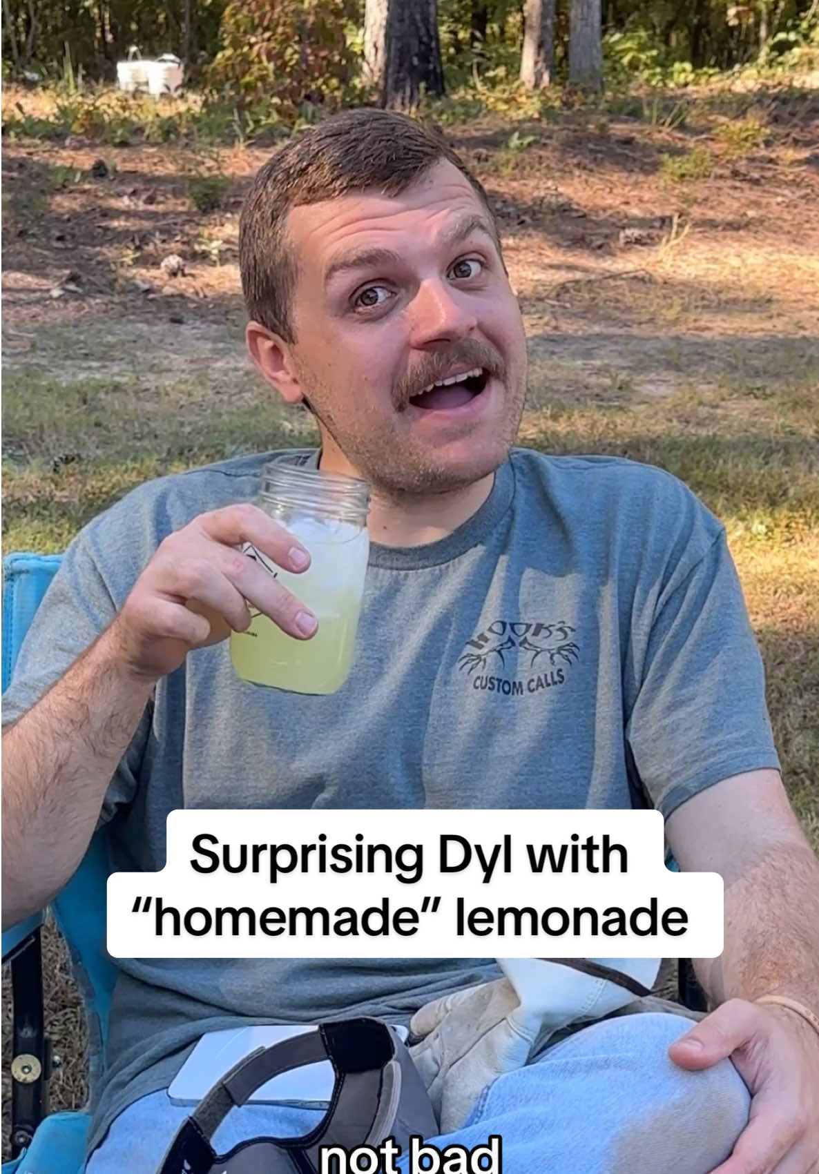 His fake southern accent 🤣 #shelbanddyl #husbandreacts #lemonade #surprise #couples #relationships 