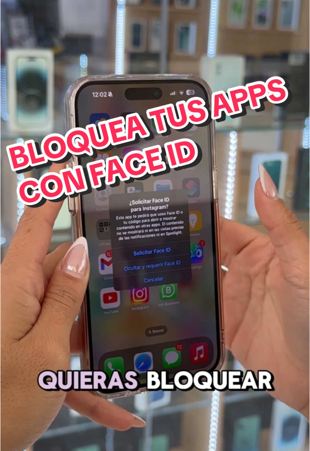 ¿Qué app bloquearías? 🤪 chismeanos #tecnologia #Apple #appleevent #appleintelligence #ai #faceid #lockscreen #apps #iphonehacks 