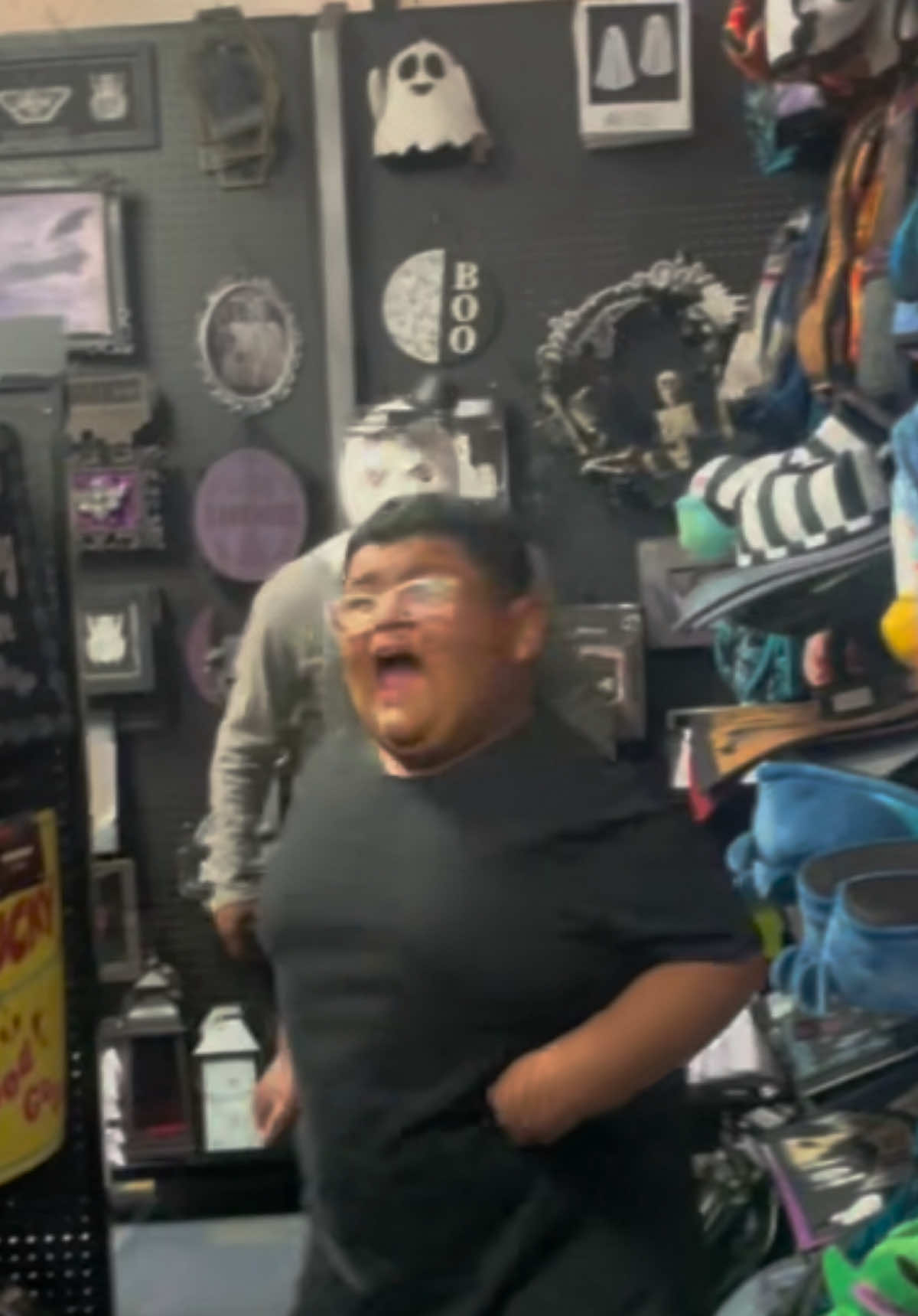 He wasssss excited about spirit halloween. 😂😂 #scarecam #scarepranks #noahgetsscared #spirithalloween #fyp #funny #noahsback #whatwasthatsound #mask #terrifier #arttheclown #houstontx @Ana Karina @luis123rdz 