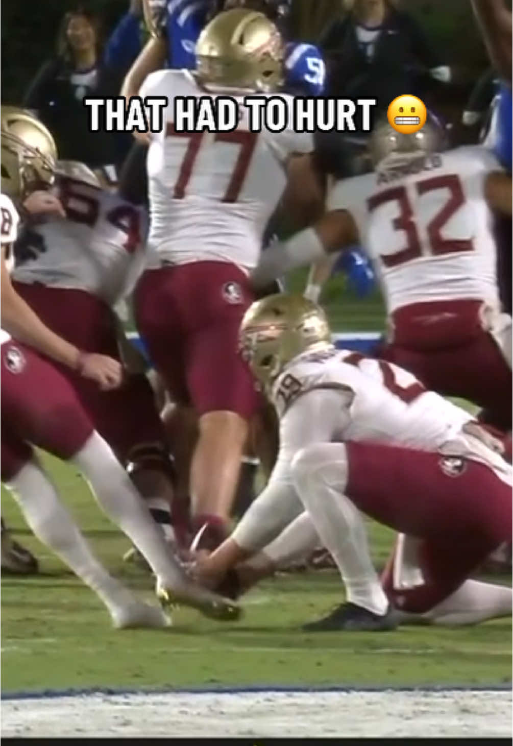 Couldn’t get his hands out of the way 😳 #cfb #football #CollegeFootball #fsu #funny #fyp 