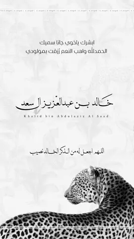 سمي خاله 🐆.#خالد #سمي_خاله #خلودي #مولود #مولود_جديد #مواليد #زواج #تهنئة #فهد #fyp #اكسبلور 
