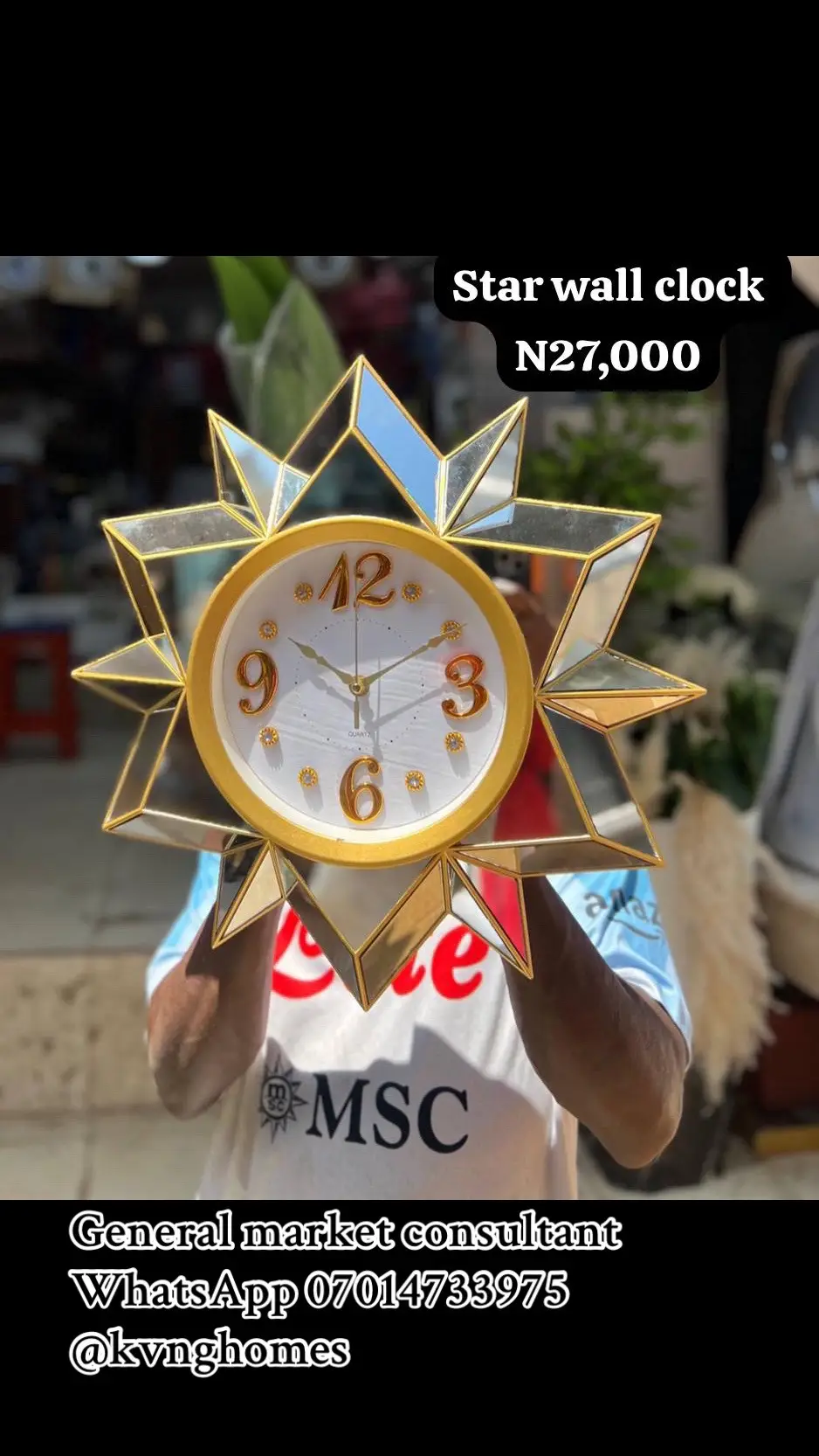 Star wall clock  Price : N27,000 All orders comes with a receipt To place orders 🛒 Send a dm on ig Or click the link in bio to order via WhatsApp 07014733975 Email: kvnghomes@gmail.com ___________________________________________ Strictly payment before delivery  Delivery takes 1-3 working days Thanks for reaching out to our brand Kvnghomes #kvnghomes 