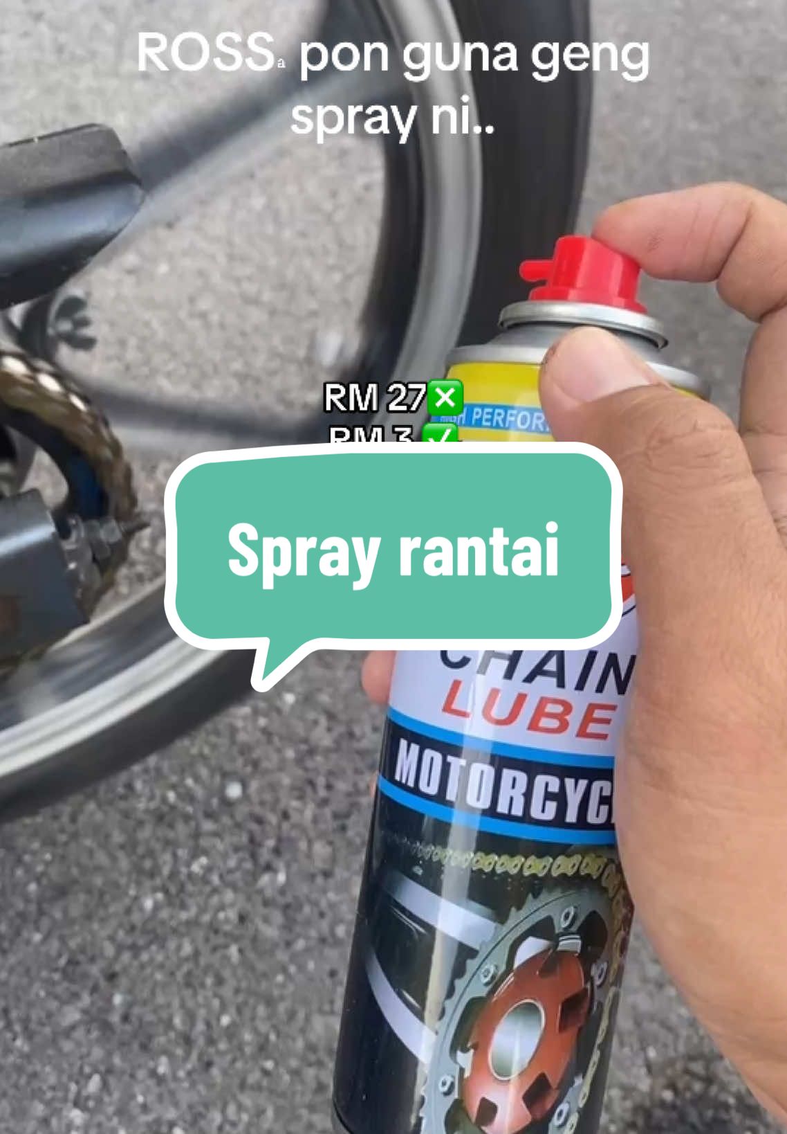 spray2 terus lun currrrrrr.. #chainlube #st #sprayrantai #barangmotor 