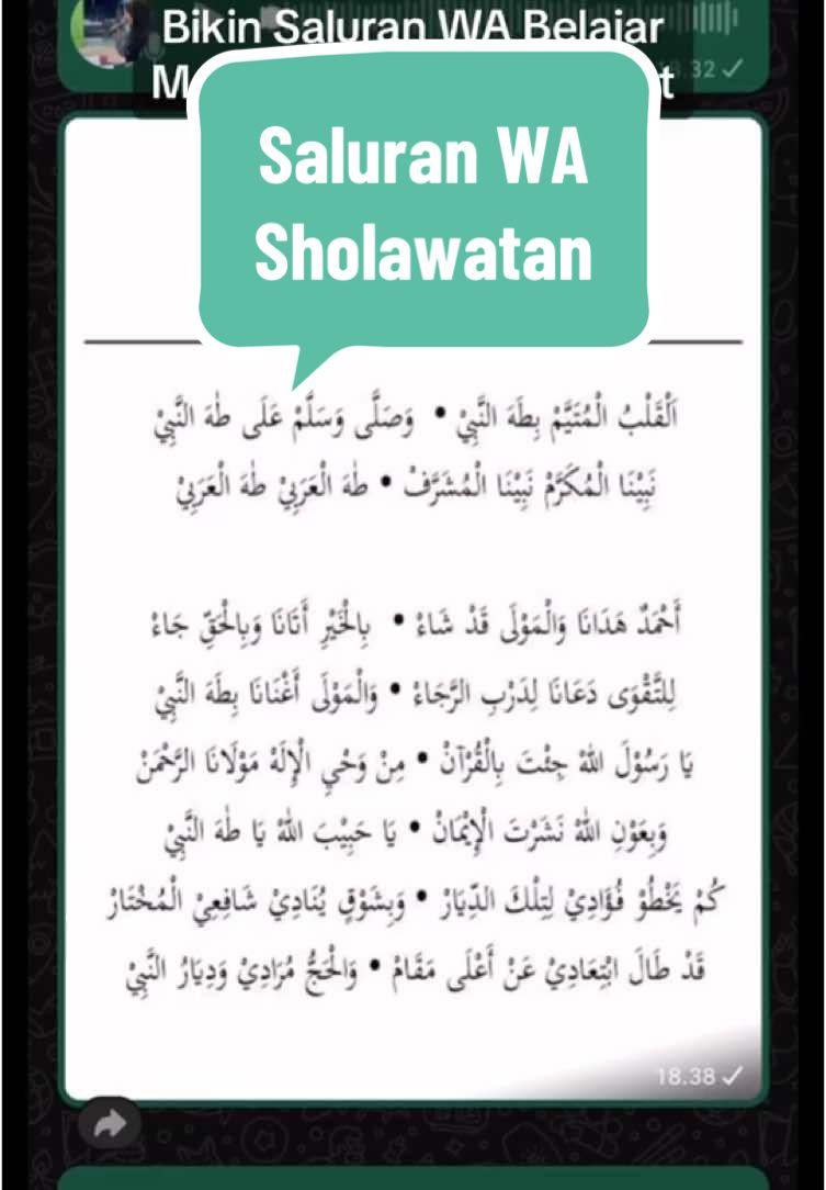 Bikin Saluran WA belajar membaca Syair / Shalawat🌷  . . . #shalawat #sholawatan #sholawatnabi #sholawatan_yuk #alqolbumutayyam #alqolbumutayyambitohannabi #sholawatviral #sholawatnabi #VoiceEffects #foryoupage #masukberanda #fy