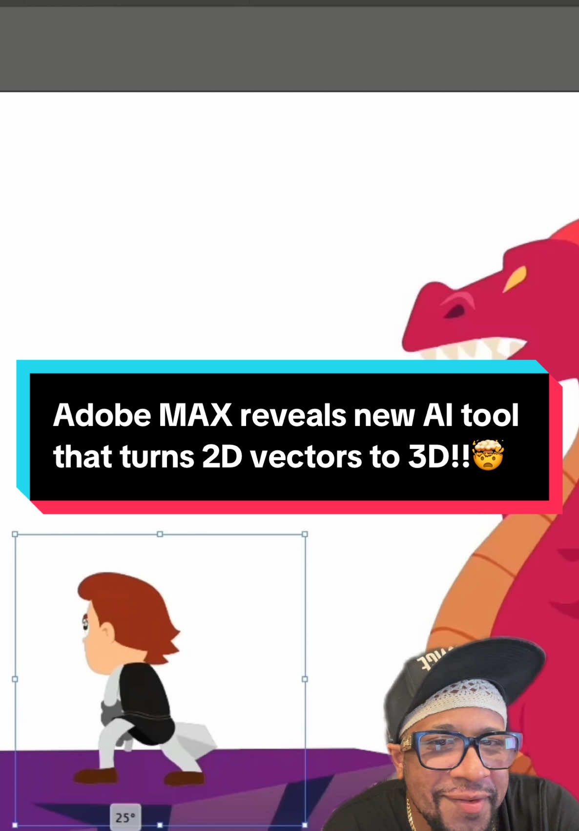 Game changer!! Adobe MAX just revealed new AI tool - Project Turntable for Adobe Illustrator!! 🤯 #digitalart #adobemax #turntable #graphicdesign #adobeillustrator 