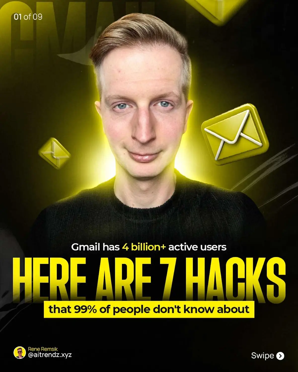 I bet you $1,000 that you didn’t know all 7 Gmail hacks in this carousel👇 Use Gmail to its full potential! Which hack did you find the most useful? Follow me for more tips like this 🤖 #ai #aitool #aitools #gmail #google #mail #gmailhack #digitaltools 