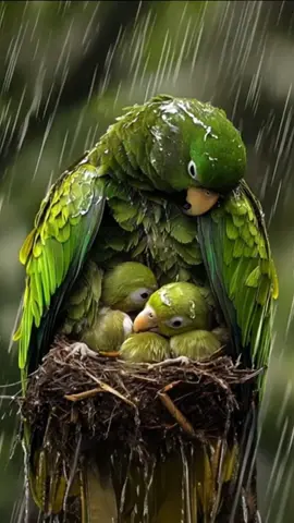 Mom protecting her babies