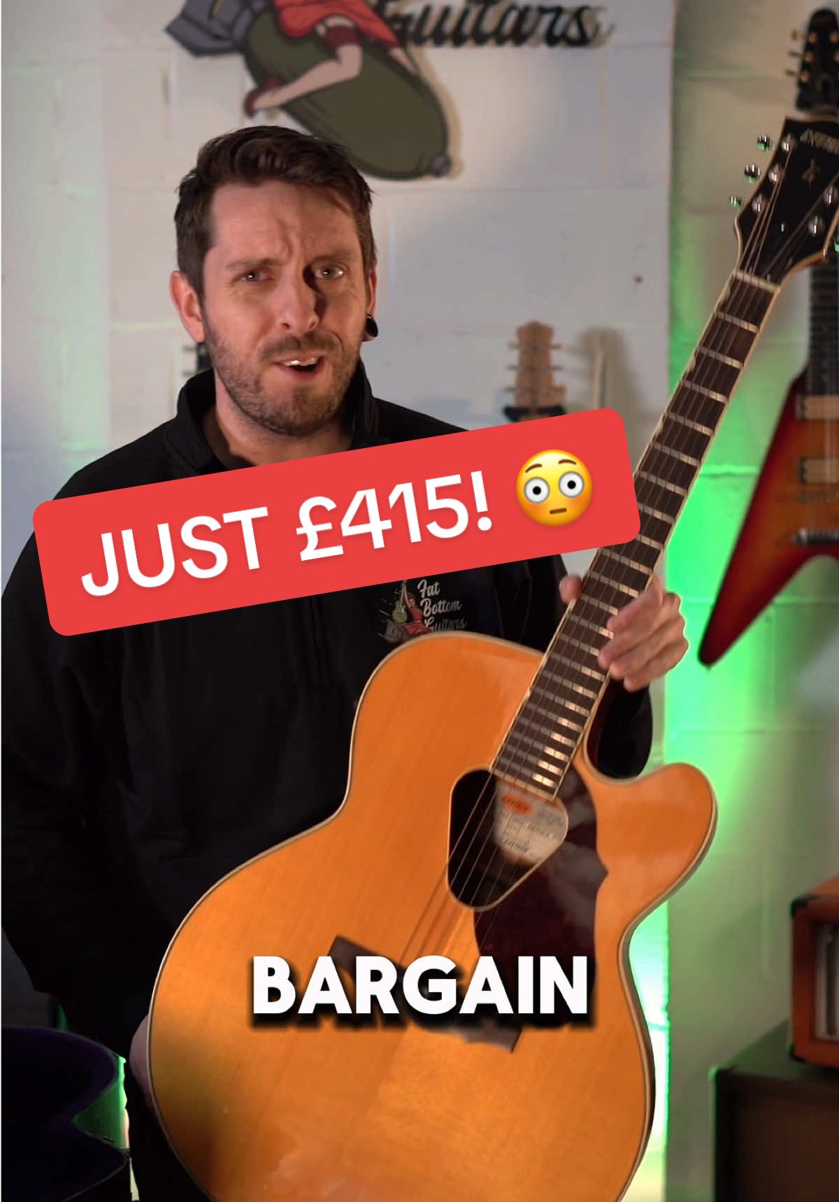 At just £415, this Gretsch Historic Series Jumbo punches way above its price tag! Shop now at fatbottomguitars.co.uk 🎸 #gretsch #guitar #guitartok #guitarist #acousticguitar 