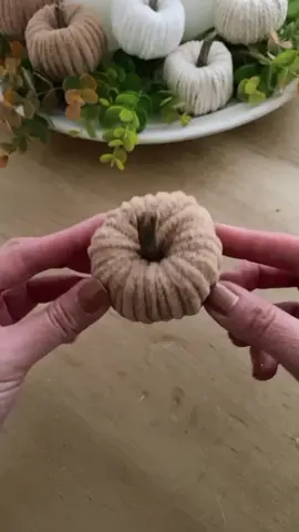 Here’s your sign to save empty toilet rolls! These cute little pumpkins are so easy to make & perfect for adding to centrepieces & shelf displays. I chose neutral coloured wool but you could go crazy with colours for Halloween decor! What you will need: - Empty toilet rolls - Thick cozy wool or yarn, I used teddy wool from @therangeuk  - Twigs How to make: - Cut empty toilet rolls in half - Cut slits around both ends approx 8mm apart - Fold cut slits over towards the centre - Wrap wool around the toilet rolls until the toilet rolls are no longer visible - Secure end of wool under wrapped layers - Press down to form the shape of your pumpkin - Finish with a twig for the stem This will be my last Autumn diy of the season, bring on the Christmas inspo!! ➡️ FOLLOW for more diy home decor ideas 🧡 SAVE for later 🍁 SHARE with a friend that would try this . . . . #diyhomedecorideas #pumpkincrafts #autumndecor #autumndecorations #fallhomedecor #fallideas #autumncrafts #diyreels #craftreels #makeyourown #diydecoration #pumpkindecor #pumpkindecorating #homedecorinspiration #halloweendecoration #halloweendecorideas #tablecentrepiece #centrepieces #tabledecorations #tablestyling #homestylingideas #homedecorations #woolcrafts #craftidea #seasonalhomedecor #seasonaldecorating #neutralhomedecor #budgethome #homeonabudget #cozyseason  Craft ideas / Autumn home decor / diy home ideas / table decorations / Cozy home ideas