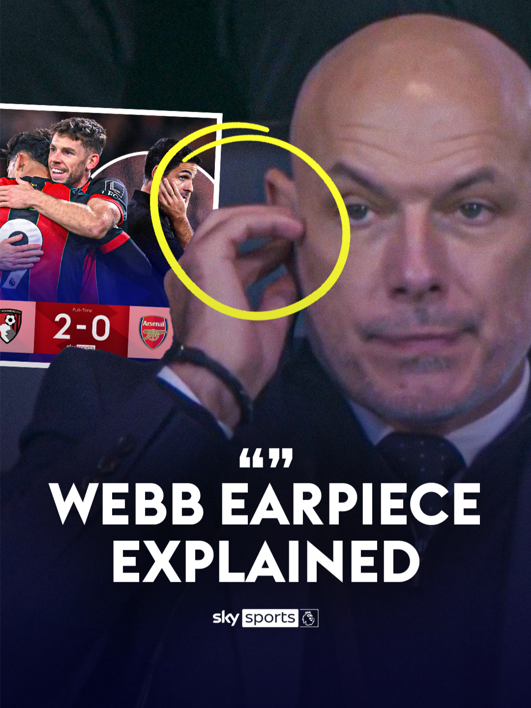 Howard Webb was NOT involved in the decision-making for the sending off of William Saliba, and was simply listening to a match feed of the VAR officials from the stands 🎧#PremierLeague #arsenal #howardwebb