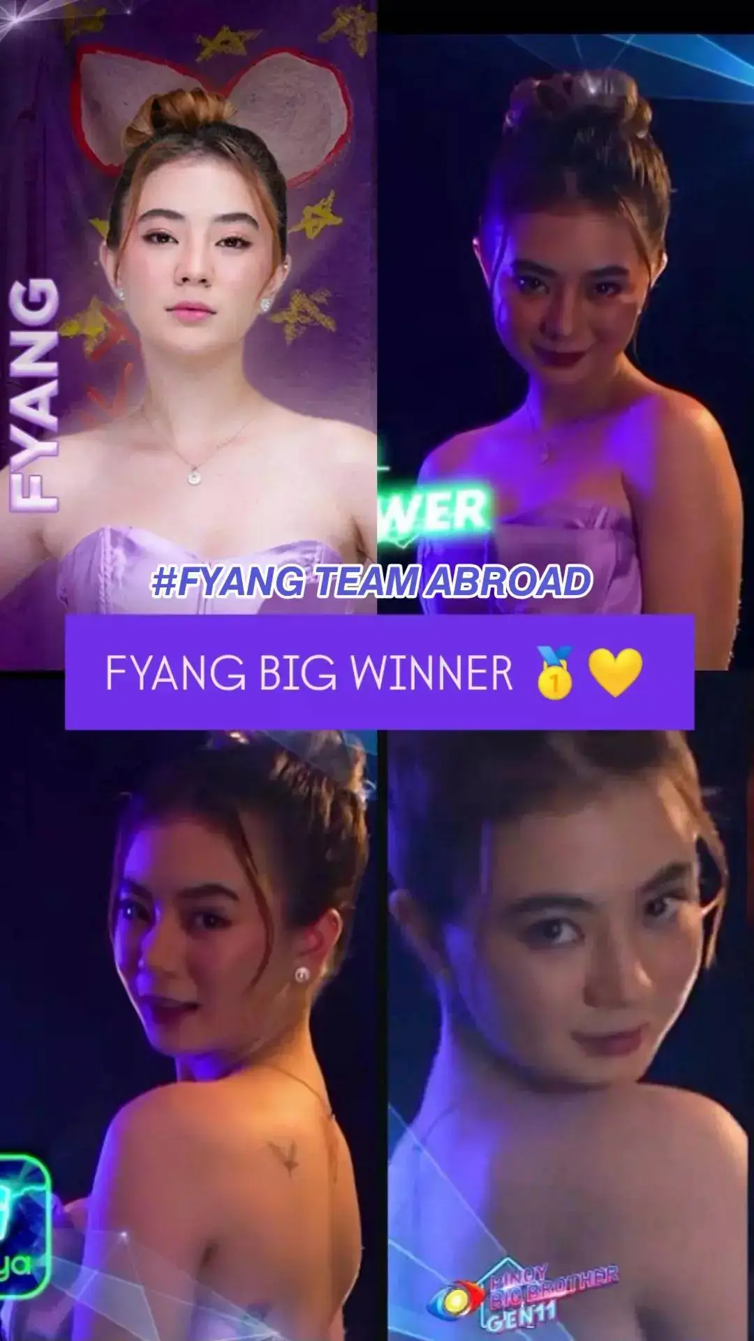 road to big winner👑🙏🏼💜#savefyangiee🥰 #follower #bigwinner #pbb11 