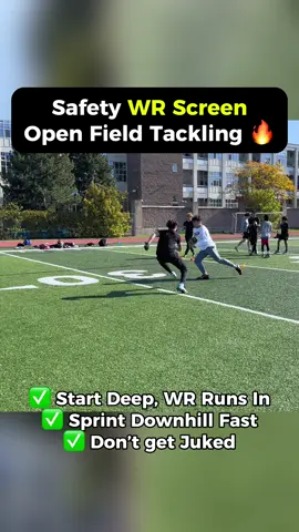 When your teammates get blocked and miss the tackle, you’re going to end up in this situation. Working on getting in position to tackle. Coming down from safety vs the hitch. Win with your FEET 💯🔥✅ #defensiveback  DBs, click link in bio to join Lockdown Academy, our DB training app.