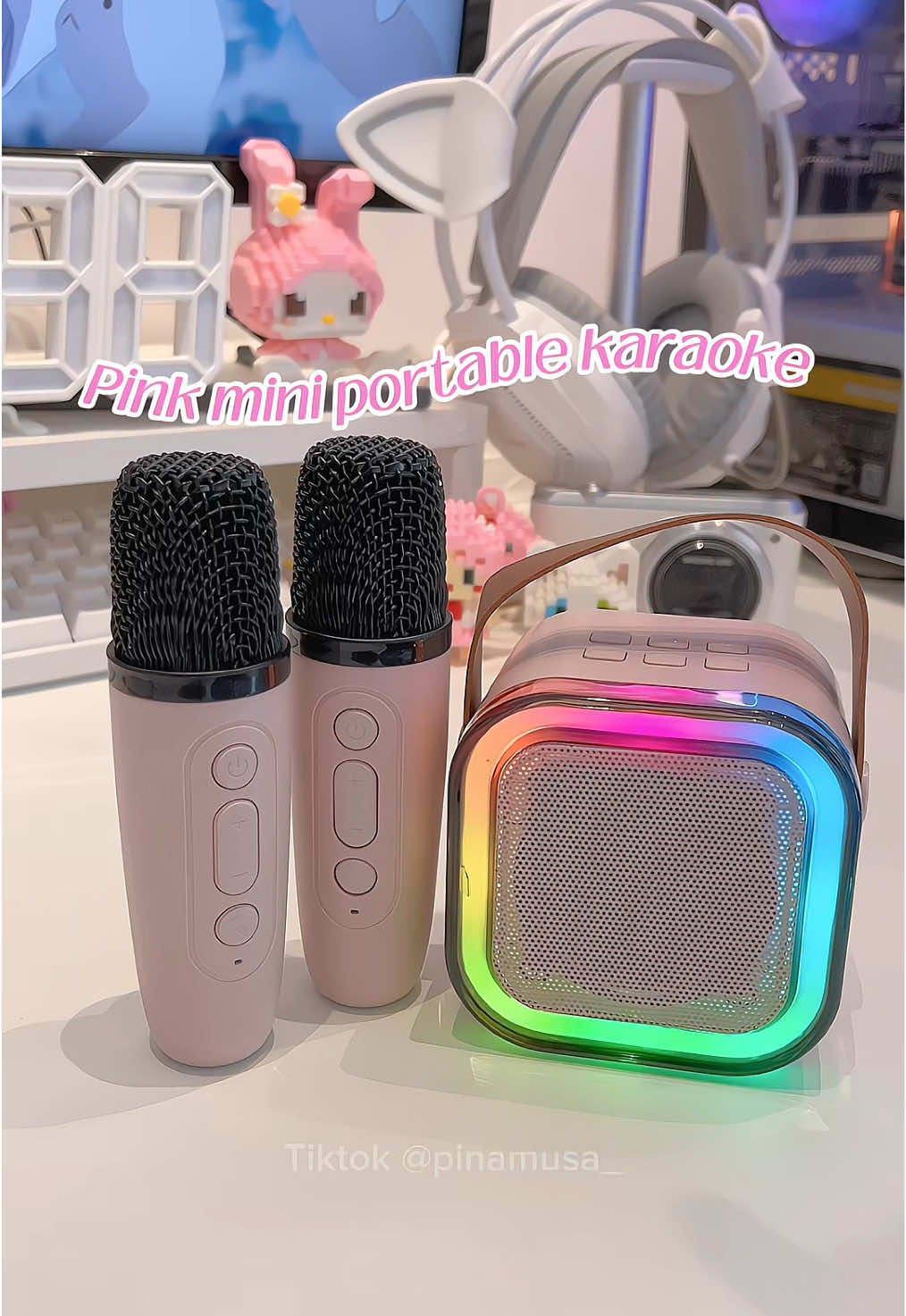 Unbox my pink portable mini karaoke! Boleh lah karaoke dekat umah je lepas ni 🤭 #miniportablekaraoke #miniwirelessspeakerwithmicrophone #karaoke #microphone