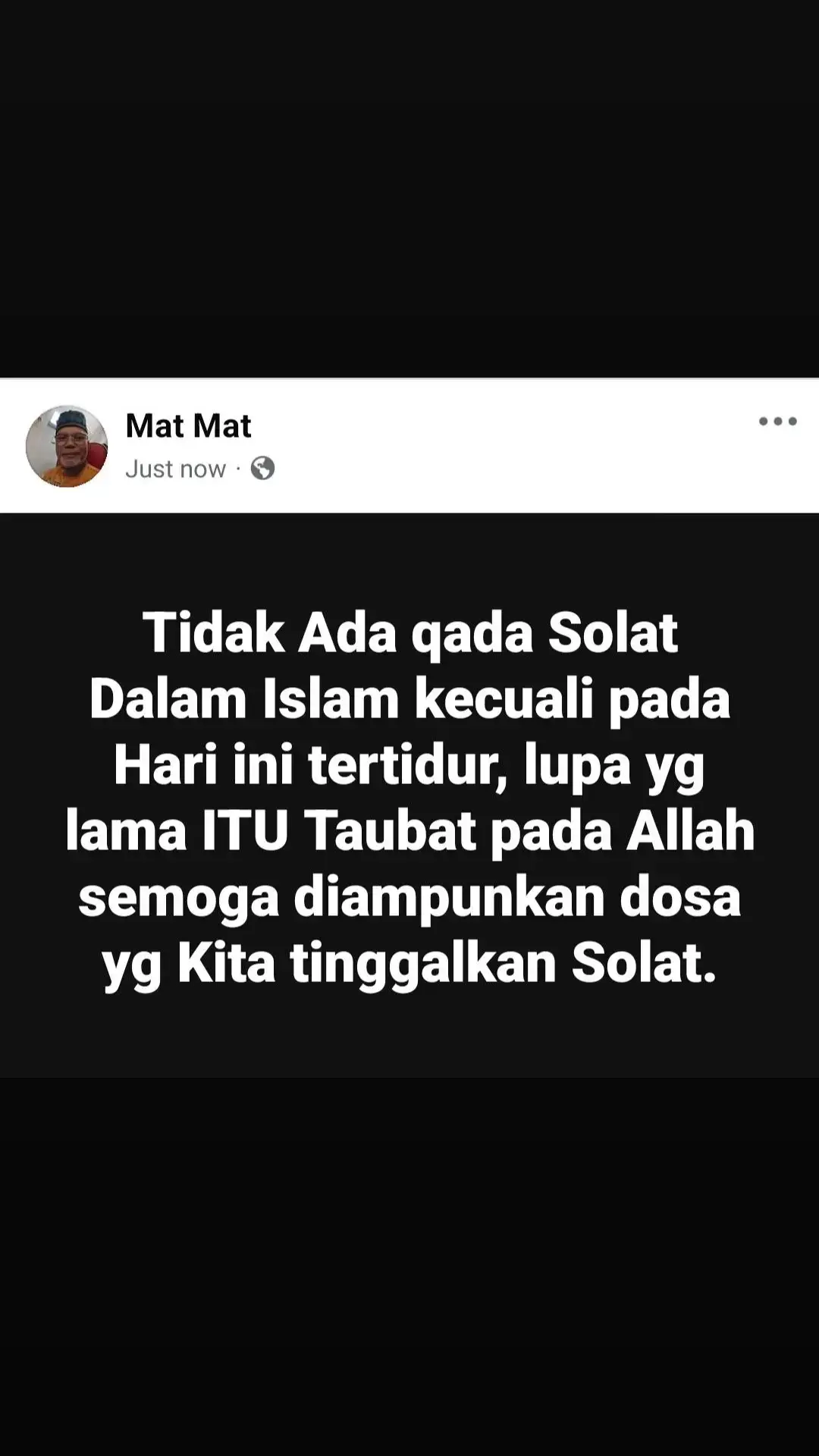 ganti Solat yg semasa sahaja yg Lepas. tidak ada