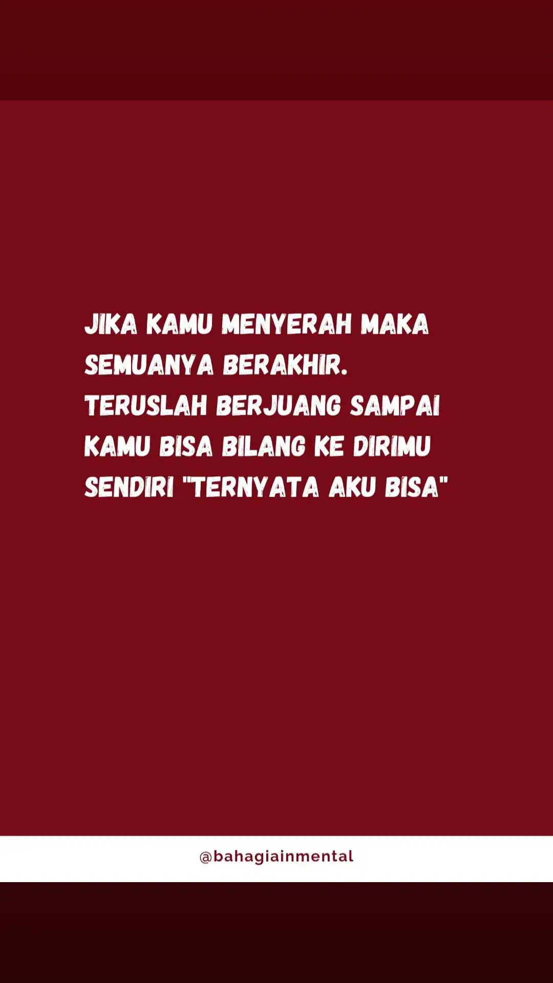 Jika kamu menyerah maka semuanya selesai ~ jangan menyerah pasti bisa 🙌 #ikhlas #fyp #tiktok #positif #katakatahariini #MentalHealth #psikologiindonesia #bahagiainmental 