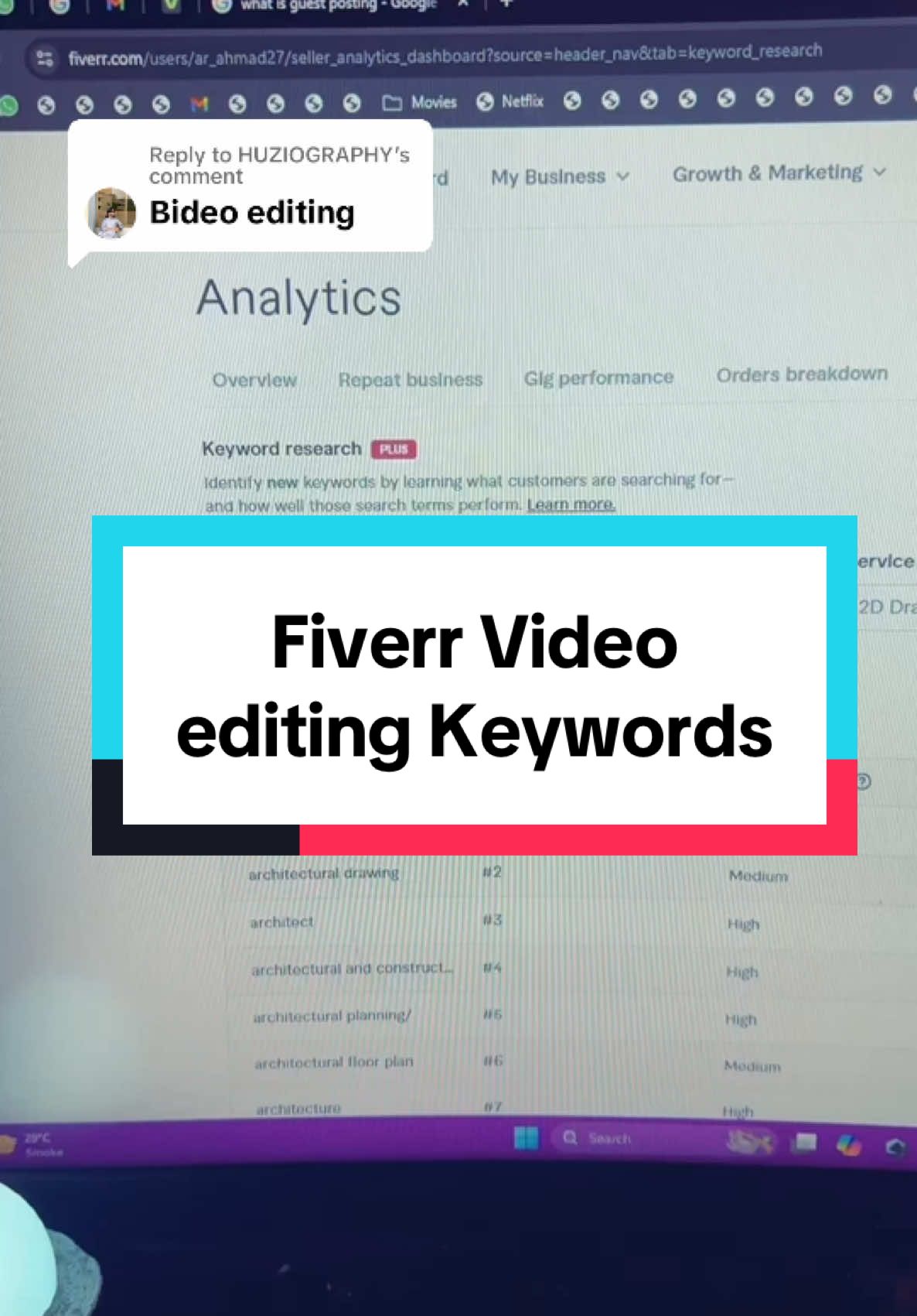 Replying to @HUZIOGRAPHY Fiverr Video editing gug Keywords #fiverrservice #viraltiktok #fiverrfreelancer #fiverrupdates2024 #fiverrproduct #fiverr #freelancer #fiverrtips #viralvideo #fiverrgig #tiktok #video #videoediting 