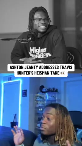 Jeanty kept it calm when talking about Travis Hunter’s take on this years Heisman. 🗣️ (@OuttaPocketRG3, AshtonJeanty2/YT) #CollegeFootball #ashtonjeanty #travishunter #CFB #football 