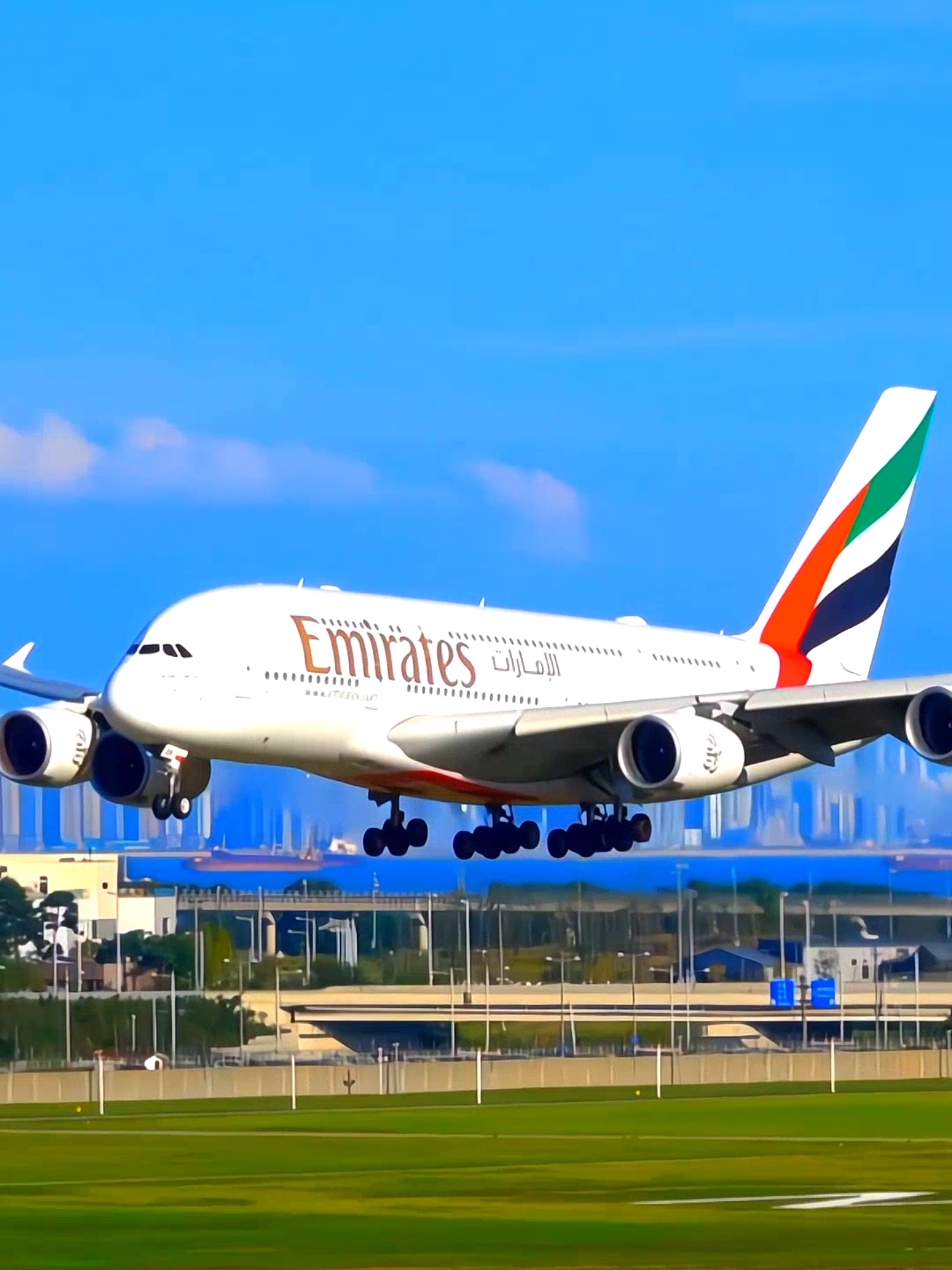 Graceful Descent: Emirates A380-861 Landing ✈️✨